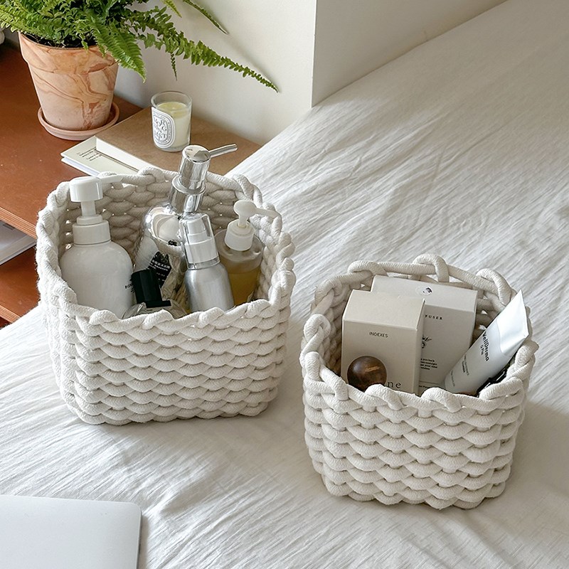 极速insc桌面化妆品收纳盒玄关杂物收纳筐可水洗环保钥匙零食收纳