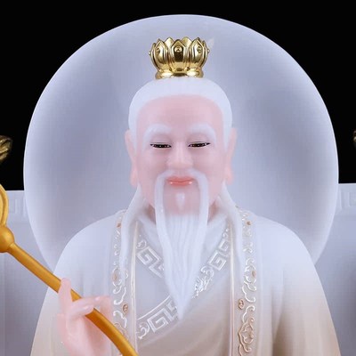 汉白玉太c上老君神像三清道祖师爷道德元始天尊佛像供奉家用摆件