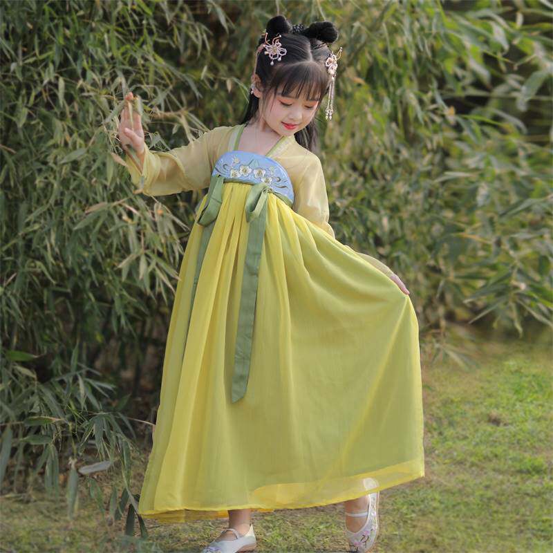 极速儿童汉服女童夏天唐装连衣裙A2023新款超仙古装女孩六一古风