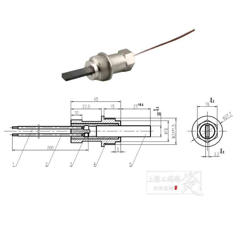 氮化硅点火器 氮化硅发热头高温点火器 GTTK24E5B/GTCQ-D24C24V23