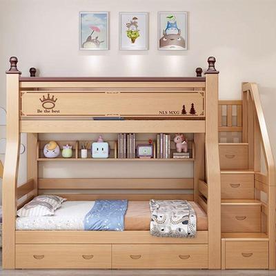 实木子母床加厚橡胶木上下车两层双人床小户型组合床高低床儿童床