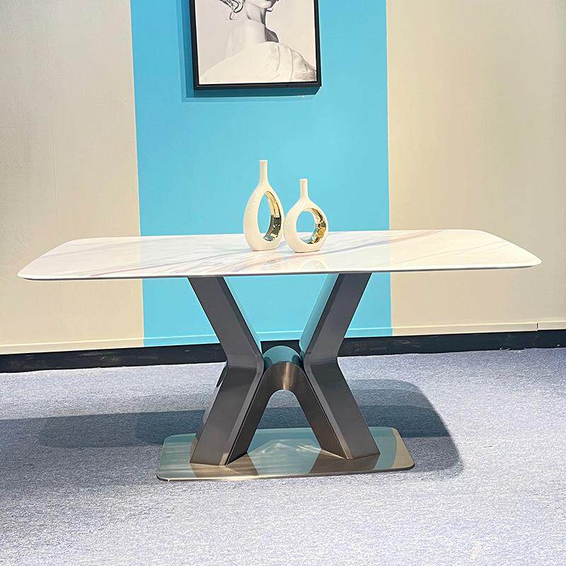 餐桌岩板大理石不锈钢时尚简约