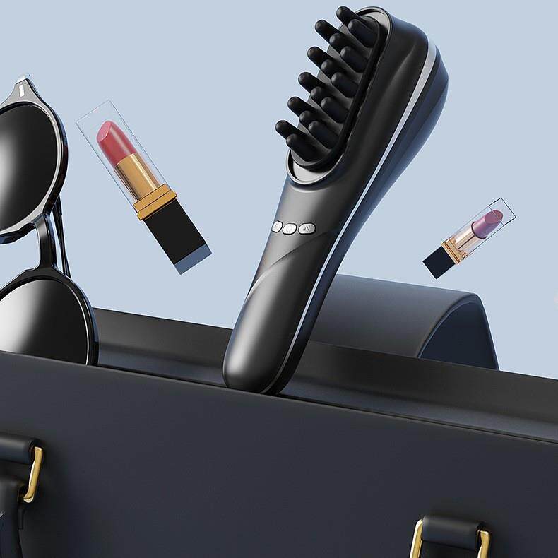 新款电动按摩梳红光理疗按摩仪多功能红光震动疏通经络头部按摩器