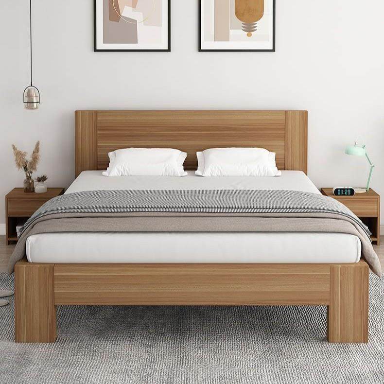 实木床1.5米全实木双人床主卧现代简约出租房床欧式1.2米单人床架