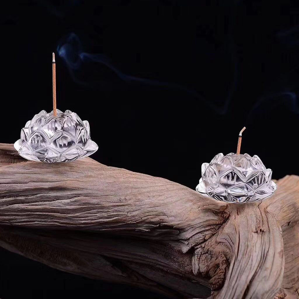 天然白水晶莲花手工雕刻摆件