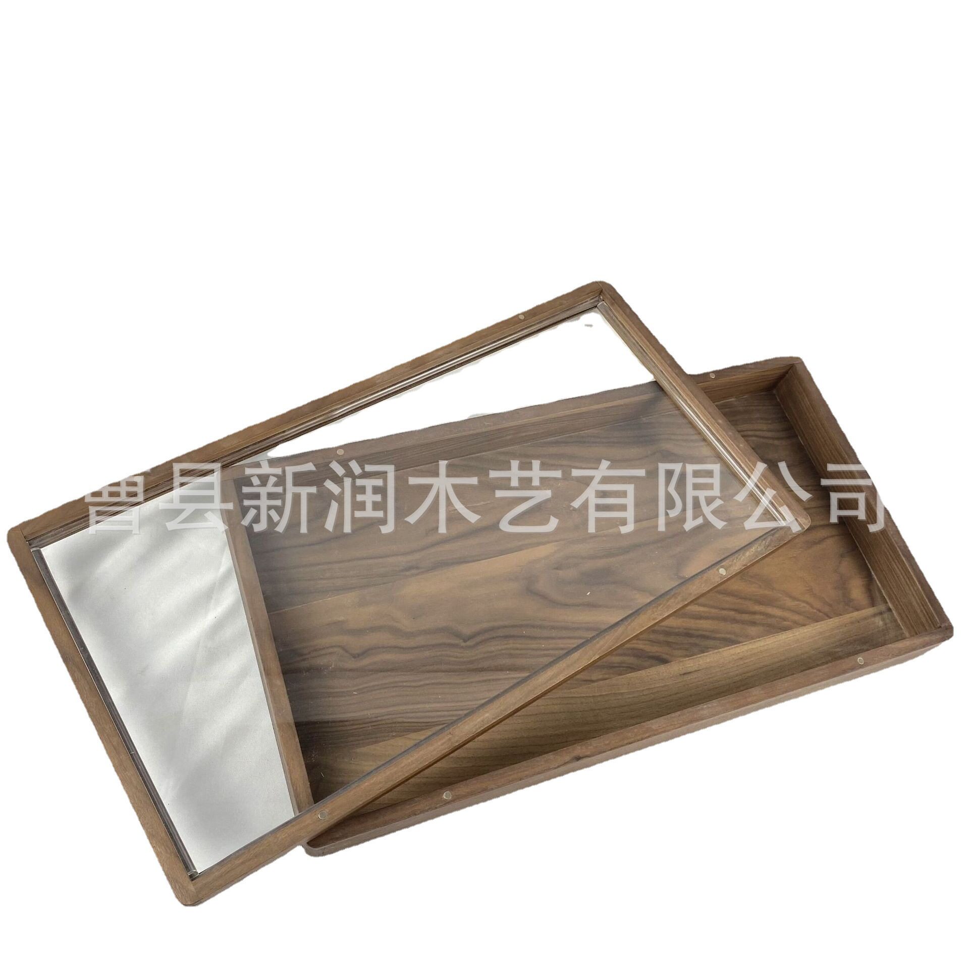 黑胡桃展示盒木盒子储物盒木收纳盒传统燕尾榫榫卯结构透明玻璃盖