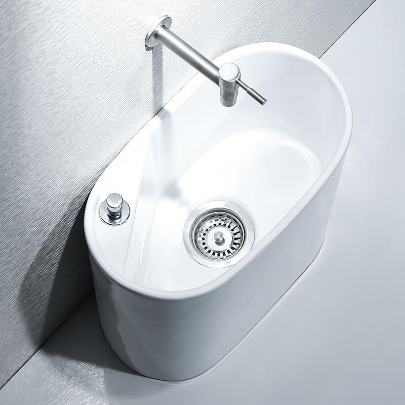 cs迷你小号拖把池陶瓷卫生间洗拖布池墩布池阳台地拖拖布盆家用