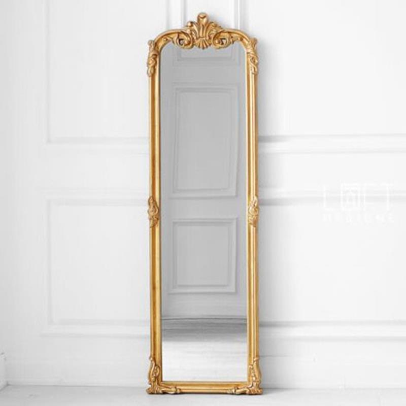 7K欧式雕花全身镜家用卧室落地试衣镜美式轻奢古典窄法式复古穿衣