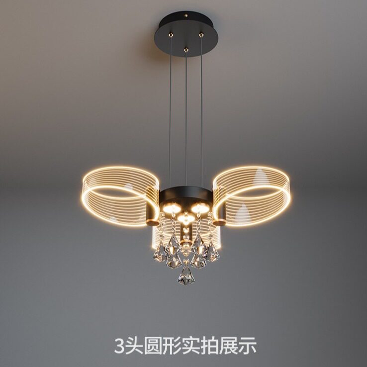 餐厅北欧轻奢餐厅吊灯 网红创意现代简约吧台饭厅前台个性水晶灯