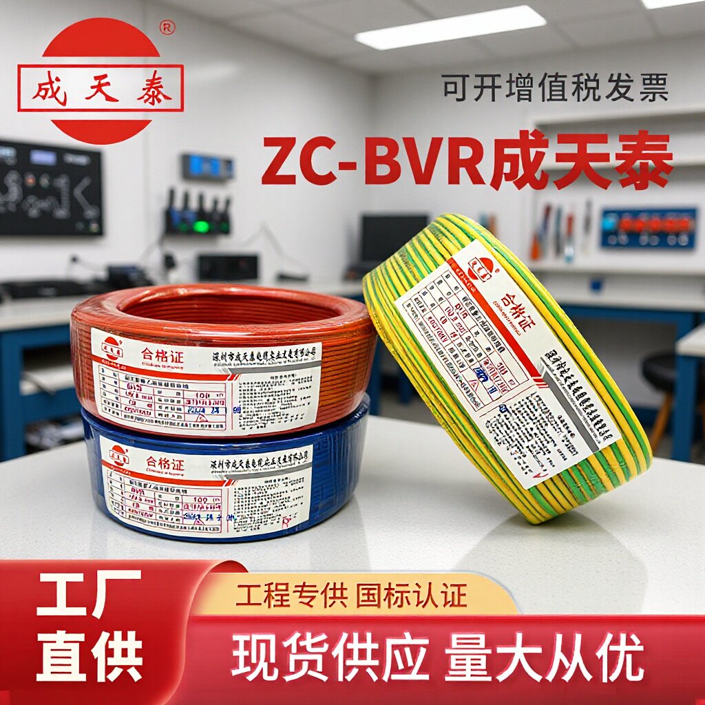 成天泰国标纯铜家装单芯软线