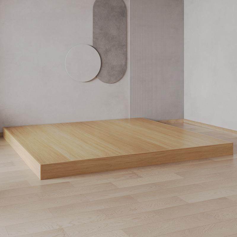 地台榻榻米床低床2米3米特大双人落地板式床地铺地台矮床箱体