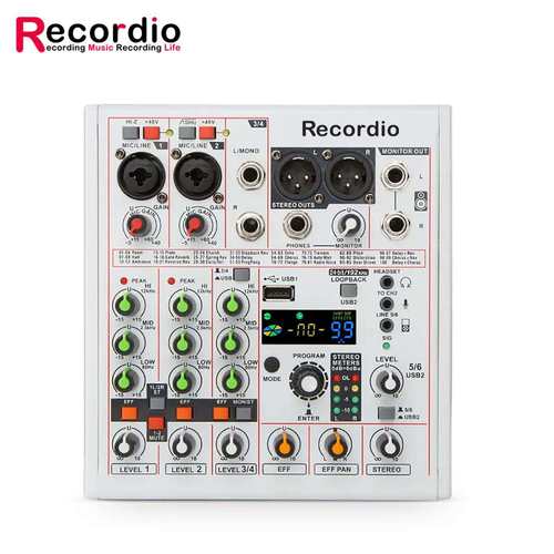 GAX-AM06专业4路混音器192khz/24bit声卡BT无线声卡K歌曲调音台