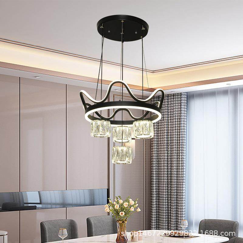 餐厅灯卧室吸顶灯具饭厅灯轻奢简约吧台商铺用三色可调吊灯节