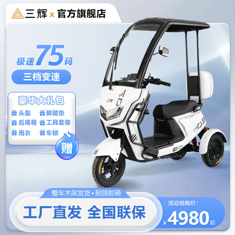 三辉不倒翁天能铅酸长续航电车