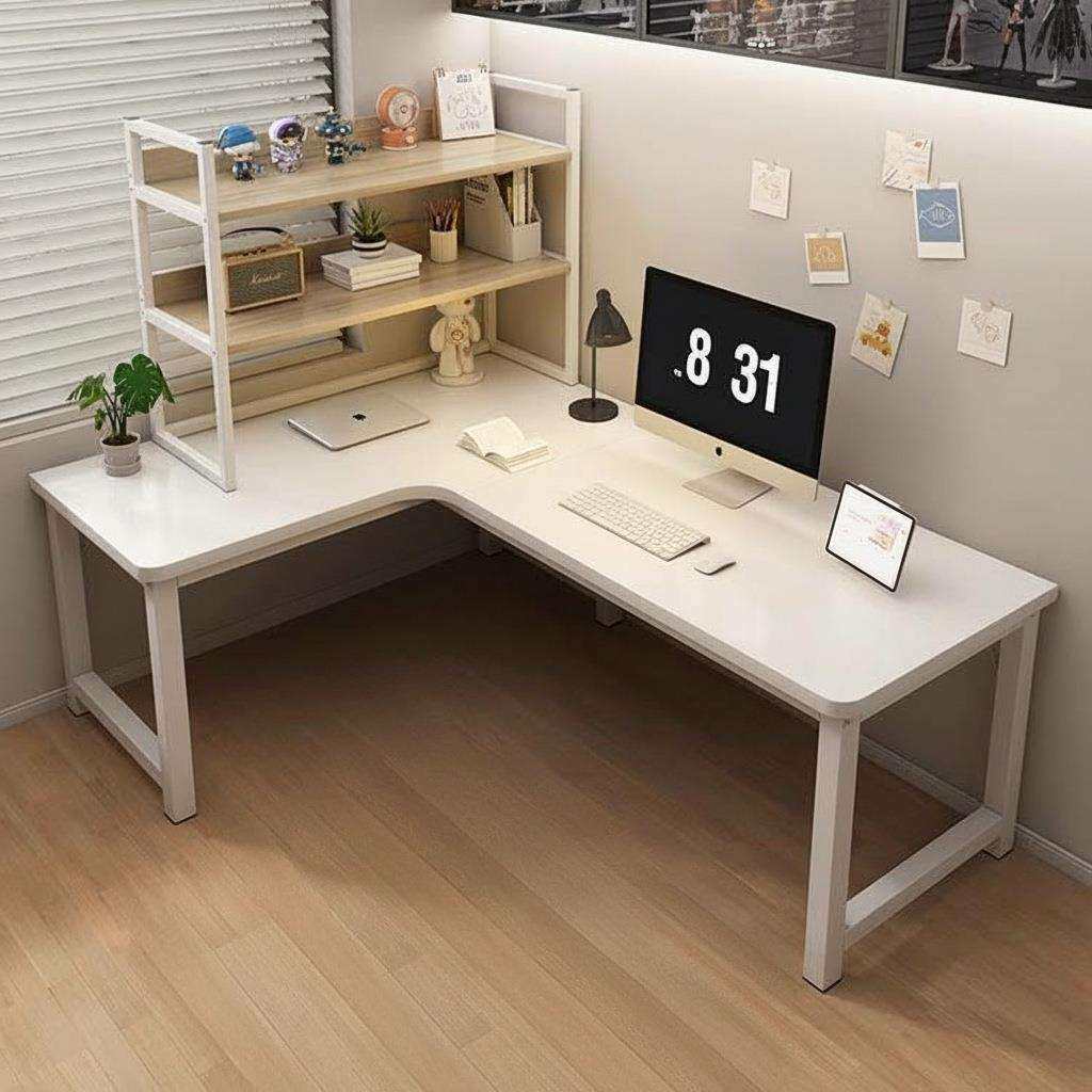 922书桌书架一体桌置物架学生学习桌子写字桌台式办公桌转角电脑