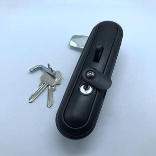 MS864G锁芯加长型黑色平面锁，电柜门锁，配电柜门锁，机箱机柜锁