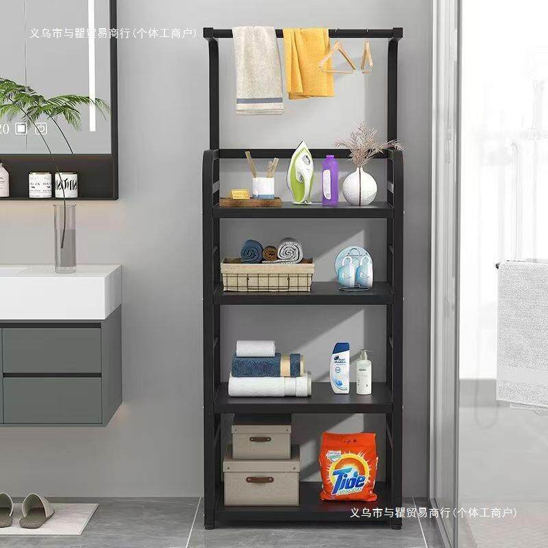 浴室置物架免打孔卫生间金属脸盆毛巾收纳架厕所洗手间储物架落地