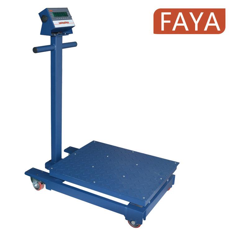 可移动电子磅秤带轮子电子称飞亚电子台秤500kg1000公斤1吨地