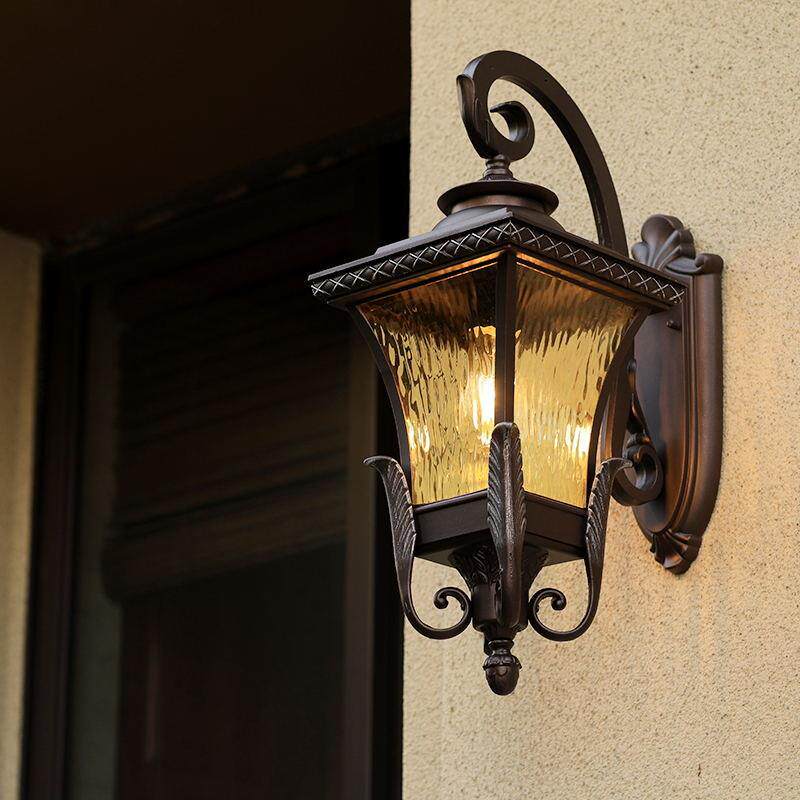 美式户外壁灯太阳能超亮防水阳台欧式室外复古庭院别墅花园外墙灯