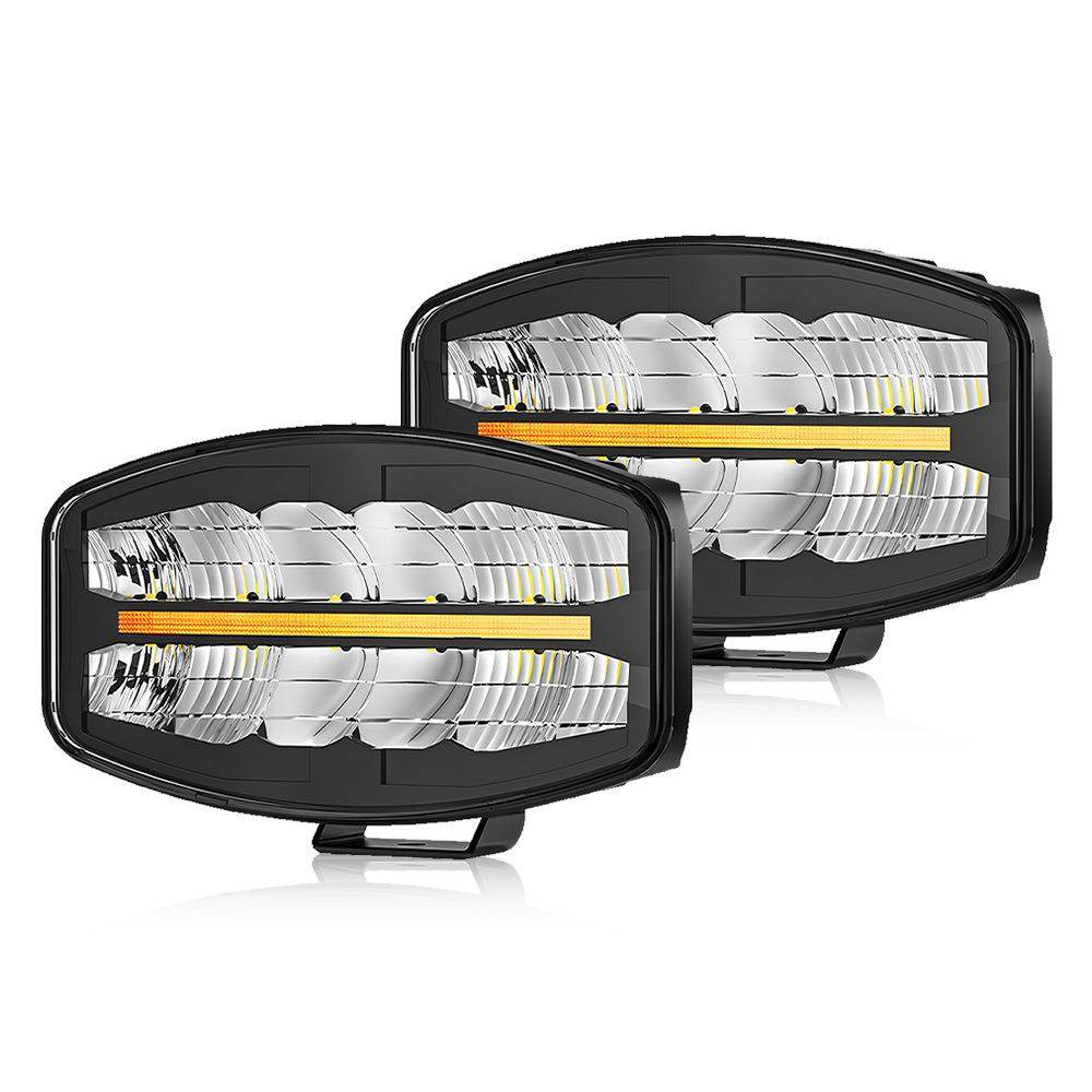 10寸方形椭圆卡车货车白黄双光透镜驾驶灯改装车灯led汽车工作灯