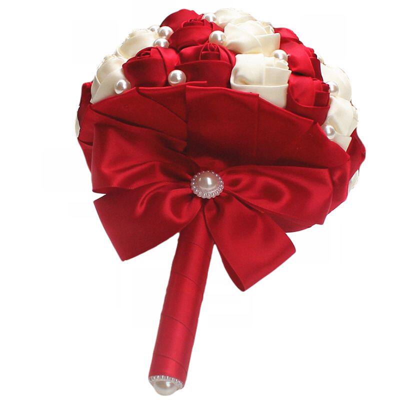 极速婚庆手捧花多色可选仙气欧美新款缎带新娘珍S珠手捧花手捧花