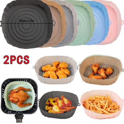 极速2pcs Air Fryer Pan Silicone Basket AiLrfryer Oven Baking