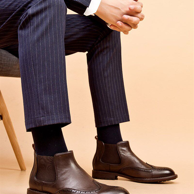 新品切尔西靴男士高帮皮鞋英伦风马丁E靴男款沙漠靴真皮2026新款