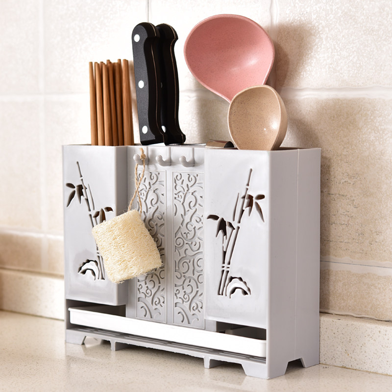 新品壁挂筷子收纳盒挂式刀架筷筒筷子笼厨房勺子筷U子盒家用塑料