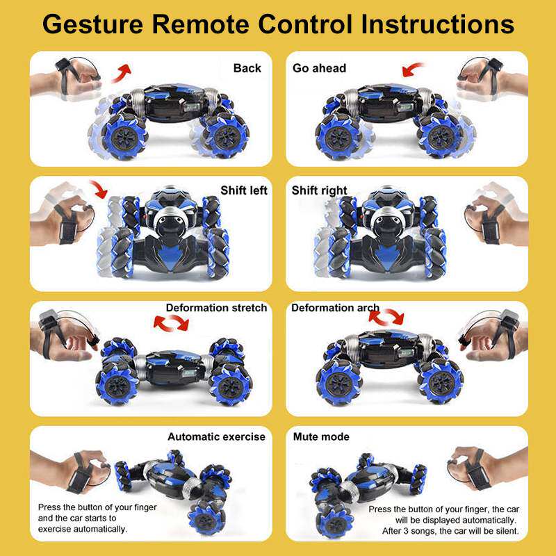 极速RC Car 4WD Radio Control Stunt CGar Gesture Induction Tw