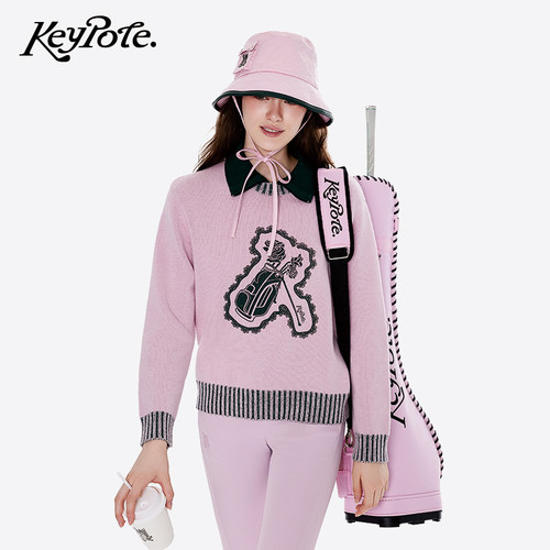 KeypoteGolf蕾丝印花针织衫毛衣