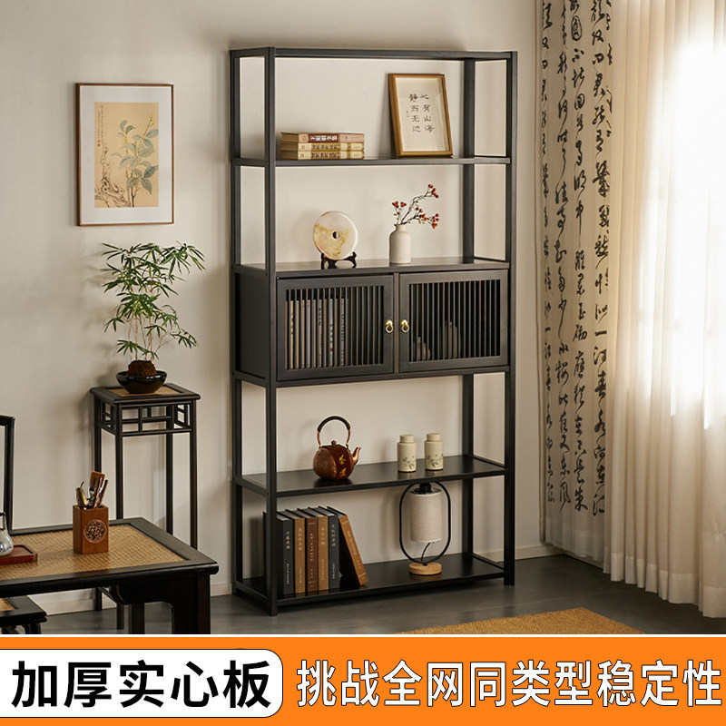 新中式茶叶博古架多宝阁茶室置物架茶室客厅隔断办公室书架展示柜