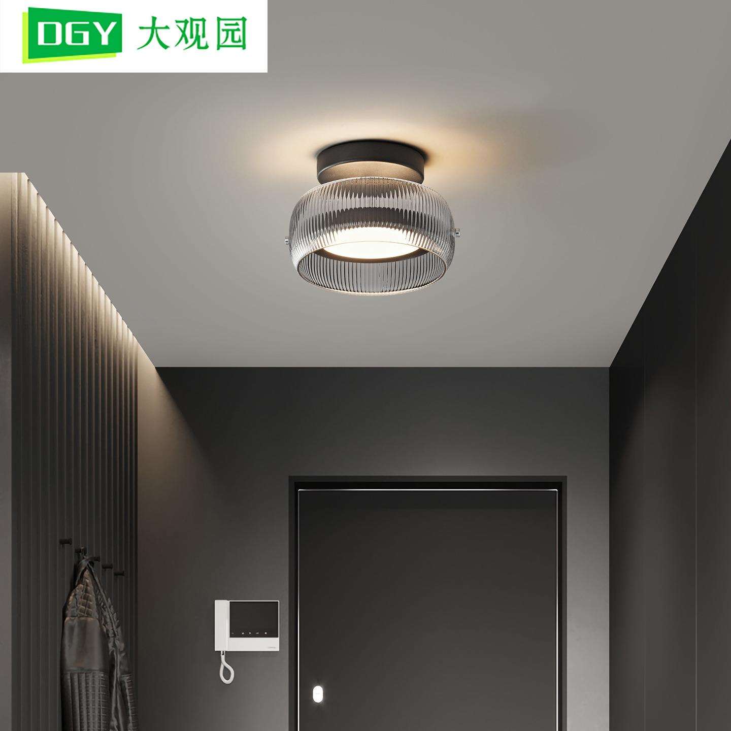 入户玄关过道走廊吸顶灯意式简约阳台衣帽间轻奢高级感玻璃灯486L