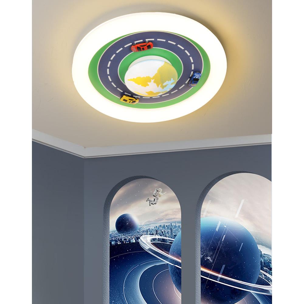 全光谱汽车灯儿童房间卧室灯男孩赛车赛道灯跑车模型灯男童吸顶灯