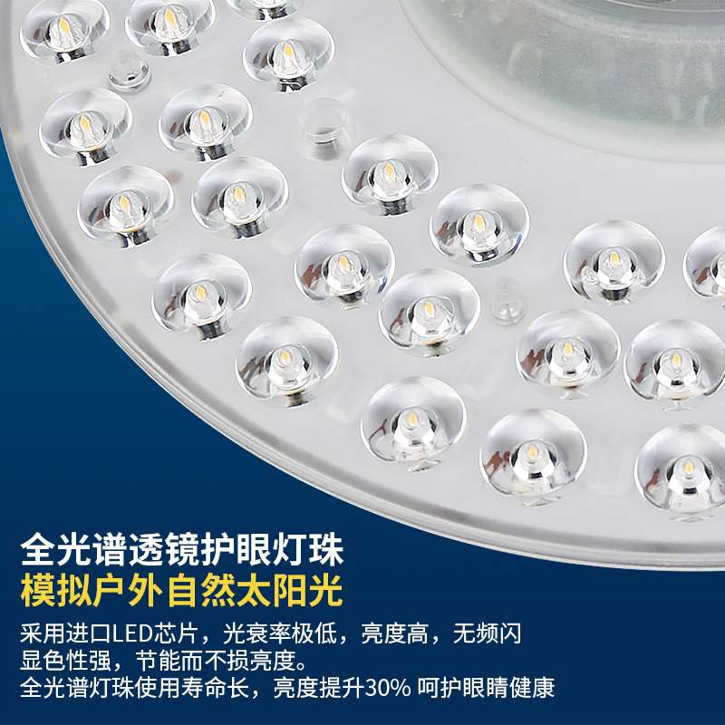 。LED全光谱吸顶灯 卧室护眼风扇灯超亮替换 圆形模组 改造灯芯光