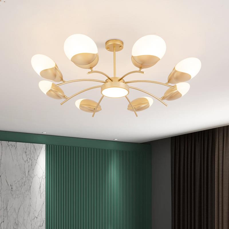 北欧吊灯现代简约客厅主灯餐厅卧室服装店设计师大气LED金色灯具