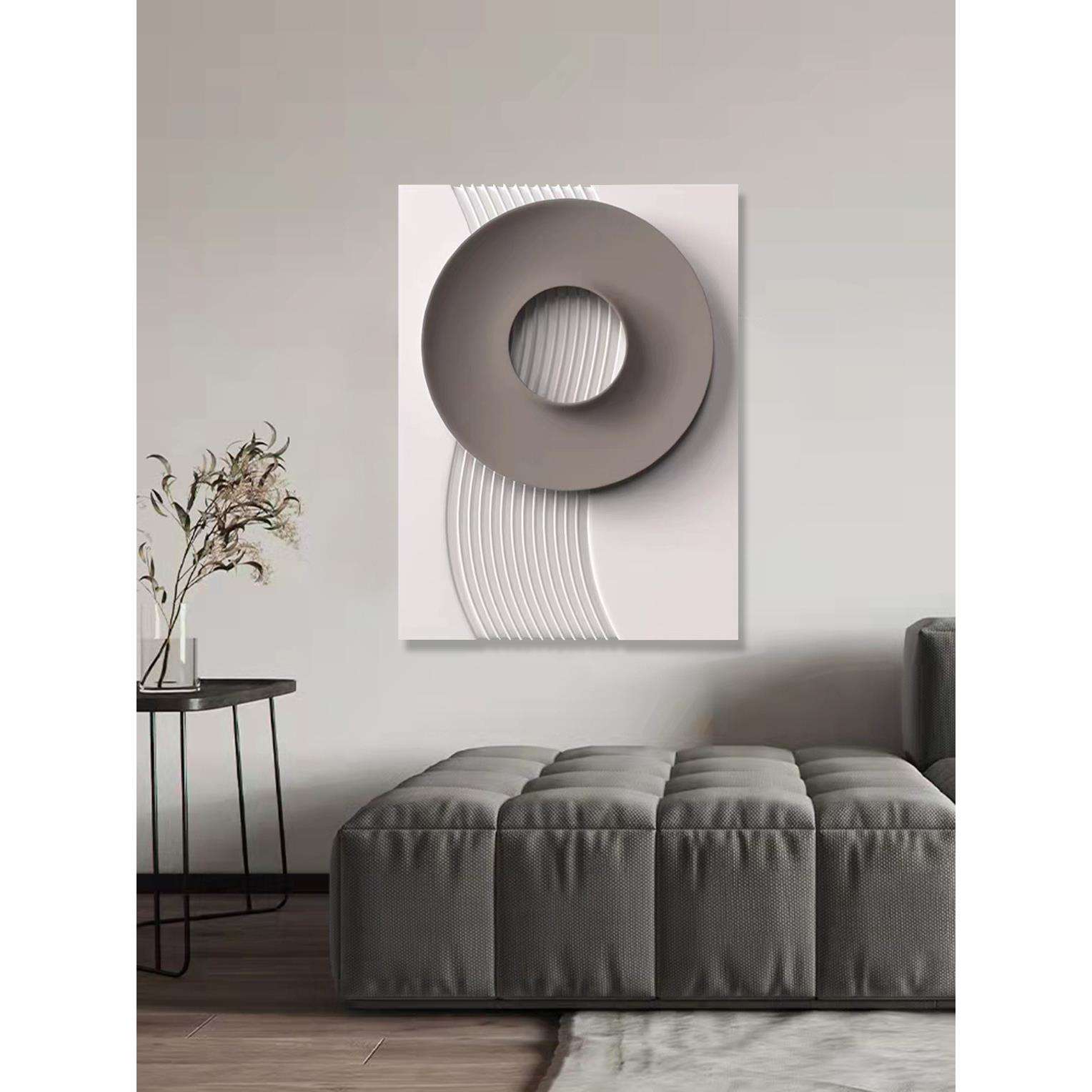 现代轻奢入户玄关立体浮雕装饰画客厅简约高级感挂画餐厅书房壁画