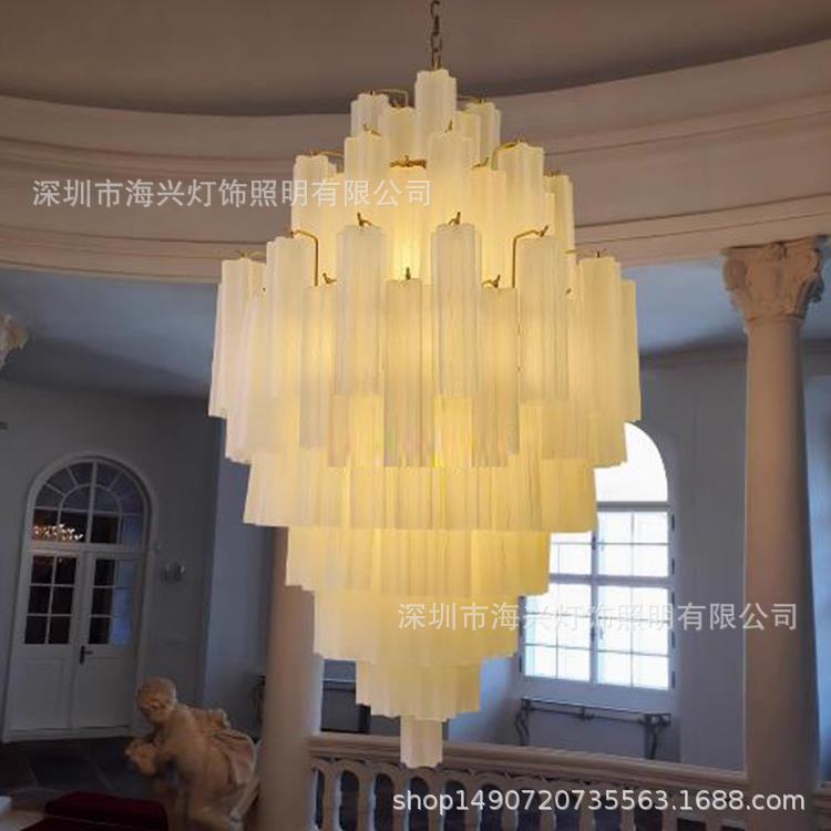 复古法式款客厅创意中古灯楼梯玻璃吊灯设计设酒店装饰婚庆吊灯