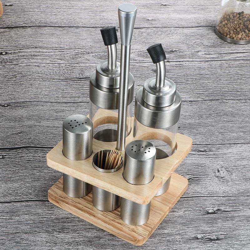 麦朗橡木座手提调味罐五件套粉桶牙签座油瓶调味套装,农机/农具/农膜,其它农用工具,淘宝优惠券,粉丝福利购,淘宝优惠卷