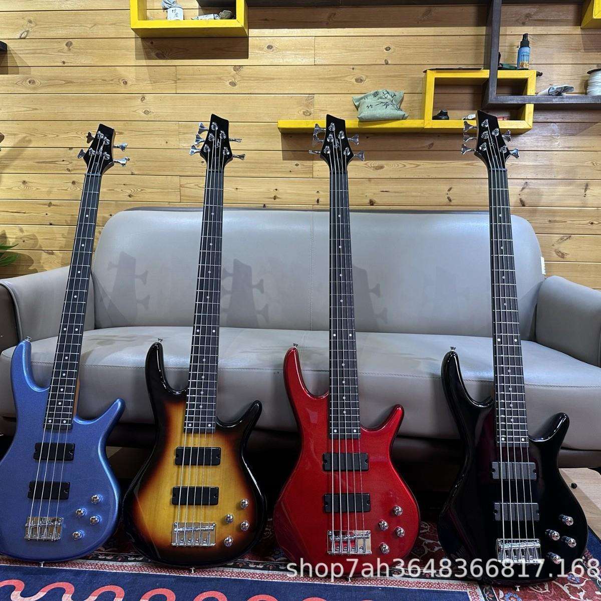 热卖新款BASS贝斯低音吉他杨木琴体4弦电贝斯初学入门贝斯圆品丝