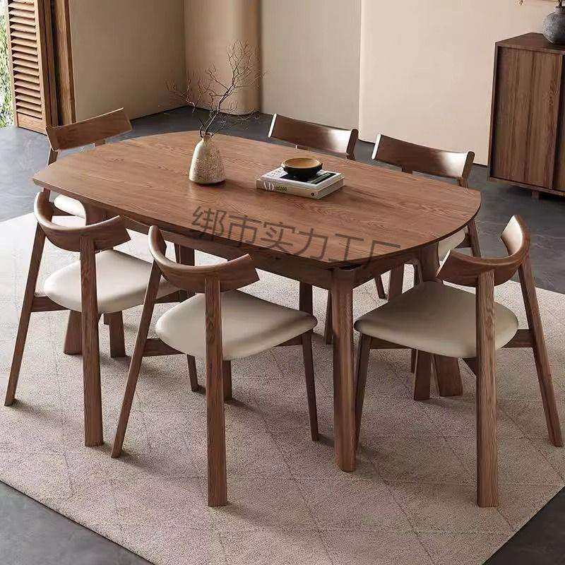 2025新款全实木伸缩餐桌椅可变圆桌子餐厅家用小户型白蜡木圆形