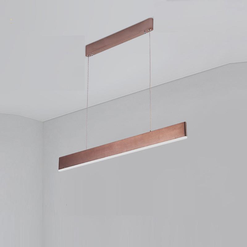 北欧LED长条铝材工程吊线灯现代简约餐厅写字楼办公室亚克力吊灯