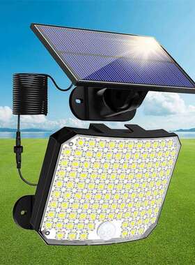 太阳能壁灯118led太阳能灯户外庭院灯分体带遥控太阳能庭院灯