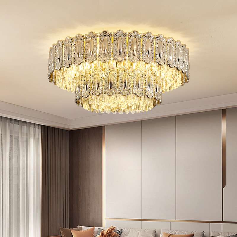 轻奢水晶灯客厅吸顶灯简约现代大气圆形卧室餐厅灯2024年新款灯具