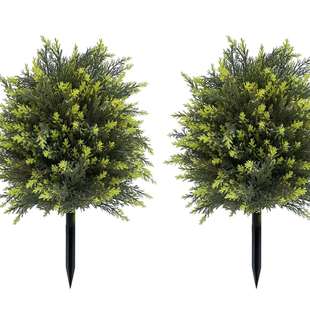 跨境亚马逊人造松柏叶地钉圣诞松树装饰品户外庭院装饰品仿真绿植