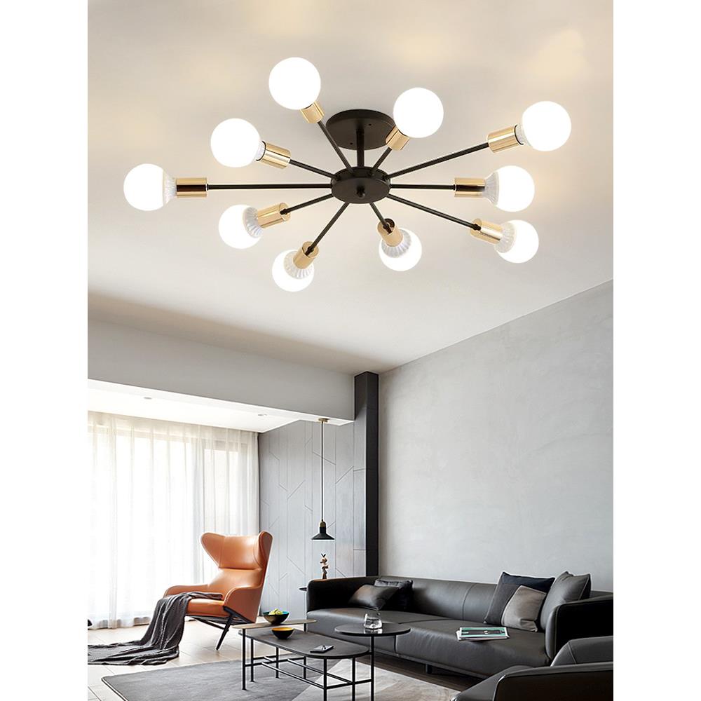 铁艺吸顶灯现代简约卧室客厅吊灯照明灯具创意美式乡村LED北欧吸