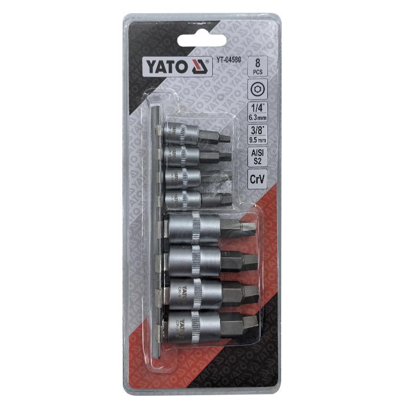 YATO 8件套磨损内六角 7件套磨损内星型螺栓旋具套筒组套