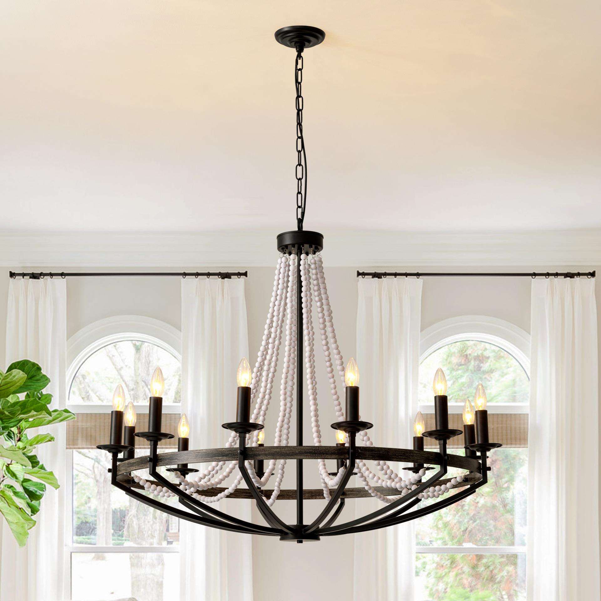 法式水晶主客厅吊灯美式复古设计师黑色珍珠公主房浪漫卧室房间灯