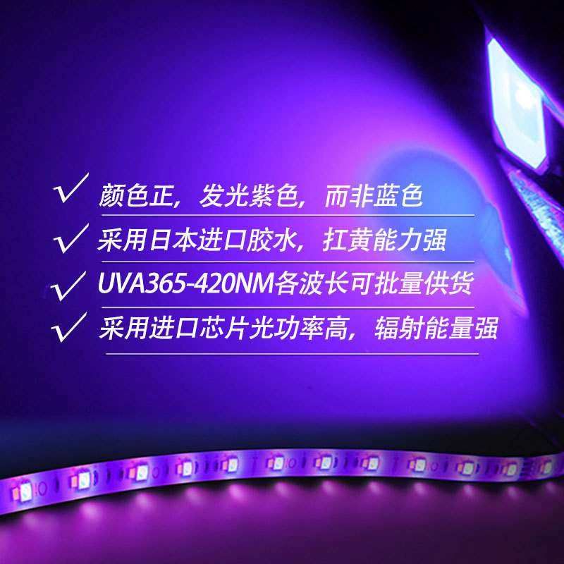 2835紫光诱蚊LED灯珠UVA杀菌验钞美甲固化2835紫光灯珠395nm400nm