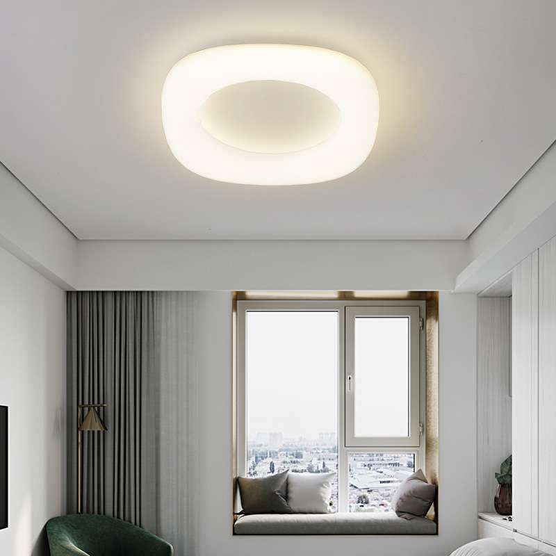餐厅卧室走廊现代简约奶油风甜甜圈智能遥控吸顶灯ceiling light