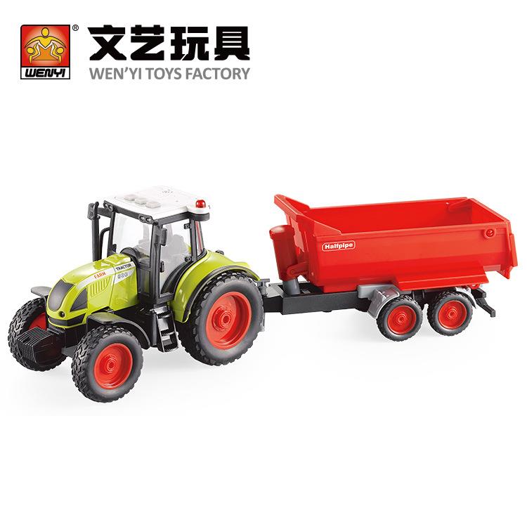 文艺玩具农夫倾卸拖车拖拉机农夫车儿童仿真惯性音乐玩具车模型